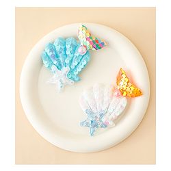 Babyhug Hair Pins And Clips With Sequin and Pearls Pack of 2 - Multicolor