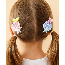 Babyhug Hair Pins And Clips With Sequin and Pearls Pack of 2 - Multicolor