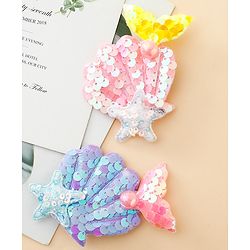 Babyhug Hair Pins And Clips With Sequin and Pearls Pack of 2 - Multicolor