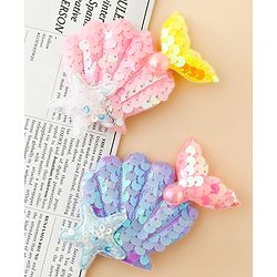 Babyhug Hair Pins And Clips With Sequin and Pearls Pack of 2 - Multicolor