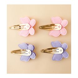 Babyhug Free Size Snap Clips With Butterfly Applique Pack Of 4 - Multicolor