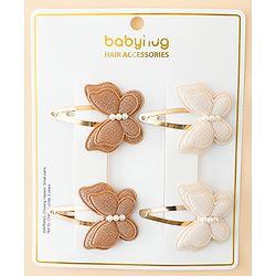 Babyhug Free Size Snap Clips With Butterfly Applique Pack Of 4 - Multicolor
