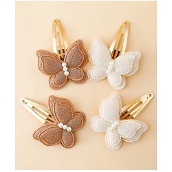 Babyhug Free Size Snap Clips With Butterfly Applique Pack Of 4 - Multicolor
