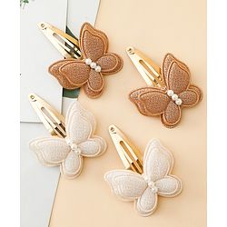 Babyhug Free Size Snap Clips With Butterfly Applique Pack Of 4 - Multicolor