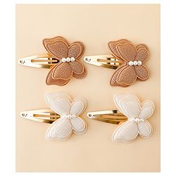 Babyhug Free Size Snap Clips With Butterfly Applique Pack Of 4 - Multicolor