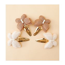 Babyhug Free Size Snap Clips With Butterfly Applique Pack Of 4 - Multicolor