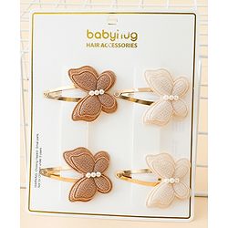Babyhug Free Size Snap Clips With Butterfly Applique Pack Of 4 - Multicolor