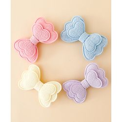 Babyhug Free Size Bow & Butterfly Clips Pack Of 4 - Multicolor