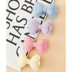 Babyhug Free Size Bow & Butterfly Clips Pack Of 4 - Multicolor