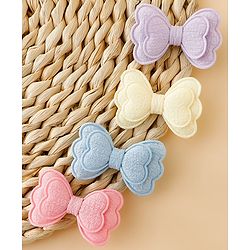 Babyhug Free Size Bow & Butterfly Clips Pack Of 4 - Multicolor