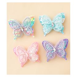 Babyhug Free Size Butterfly Clips Pack of 4 - Multicolor