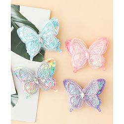 Babyhug Free Size Butterfly Clips Pack of 4 - Multicolor