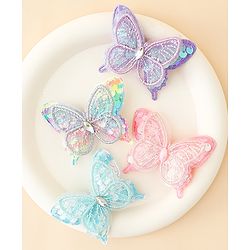 Babyhug Free Size Butterfly Clips Pack of 4 - Multicolor