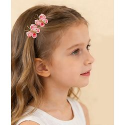 Babyhug Free Size Bow & Butterfly Clips Pack Of 2 - Pink