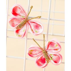 Babyhug Free Size Bow & Butterfly Clips Pack Of 2 - Pink