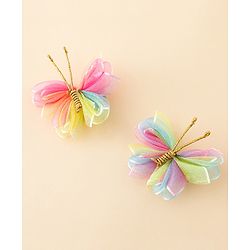 Babyhug Free Size Bow & Butterfly Clips Pack Of 2 - Pink