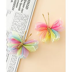 Babyhug Free Size Bow & Butterfly Clips Pack Of 2 - Pink