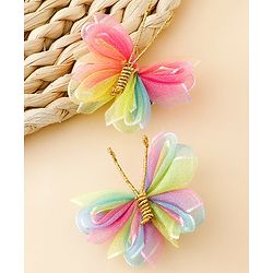 Babyhug Free Size Bow & Butterfly Clips Pack Of 2 - Pink