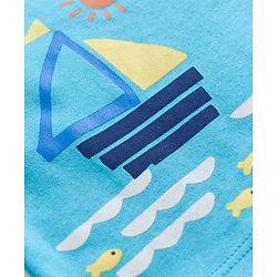 Babyhug 100% Cotton Knit Full Sleeves Front Open Jhablas with Nautical Theme Print Pack of 3 - Yellow Navy & Light Blue