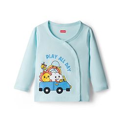 Babyhug Interlock Knit Jhablas With Vehicle Print Pack Of 3 - Purple Light Blue & White