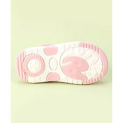 Cute Walk by Babyhug Velcro Closure Sandals with Bow Applique & Heart Print - Pink