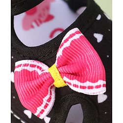 Cute Walk by Babyhug Velcro Closure Sandals with Bow Applique & Heart Print - Pink