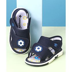 Cute Walk by Babyhug Velcro Closure Sandals With Football Applique - Navy Blue