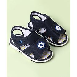 Cute Walk by Babyhug Velcro Closure Sandals With Football Applique - Navy Blue
