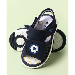 Cute Walk by Babyhug Velcro Closure Sandals With Football Applique - Navy Blue