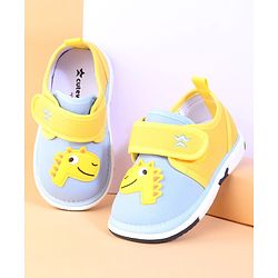 Cute Walk by Babyhug Casual Shoes With Velcro Closure & Dino Applique - Yellow