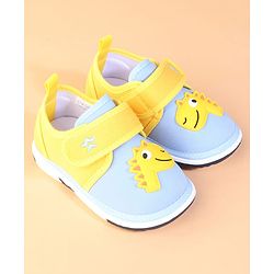 Cute Walk by Babyhug Casual Shoes With Velcro Closure & Dino Applique - Yellow
