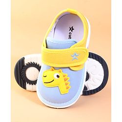 Cute Walk by Babyhug Casual Shoes With Velcro Closure & Dino Applique - Yellow