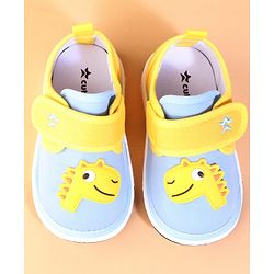 Cute Walk by Babyhug Casual Shoes With Velcro Closure & Dino Applique - Yellow