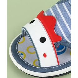 Cute Walk by Babyhug Sandals With Face Applique & Velcro Closure - Grey