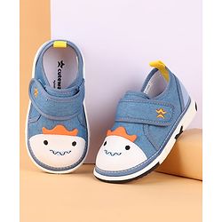 Cute Walk by Babyhug Velcro Closure Casual Shoes with Applique & Embroidery - Blue