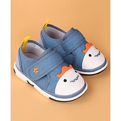 Cute Walk by Babyhug Velcro Closure Casual Shoes with Applique & Embroidery - Blue