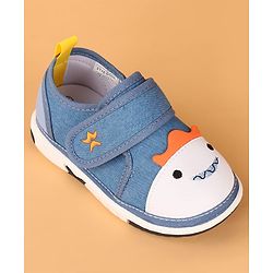 Cute Walk by Babyhug Velcro Closure Casual Shoes with Applique & Embroidery - Blue