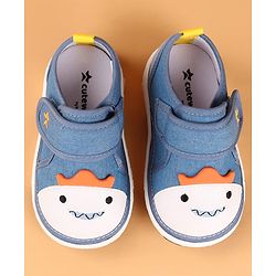 Cute Walk by Babyhug Velcro Closure Casual Shoes with Applique & Embroidery - Blue