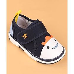 Cute Walk by Babyhug Velcro Closure Casual Shoes with Applique & Embroidery - Blue
