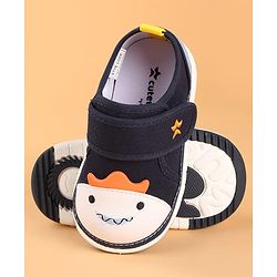 Cute Walk by Babyhug Velcro Closure Casual Shoes with Applique & Embroidery - Blue