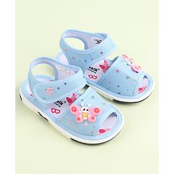 Cute Walk by Babyhug Velcro Closure Sandals with Butterfly Applique - Purple