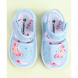 Cute Walk by Babyhug Velcro Closure Sandals with Butterfly Applique - Purple