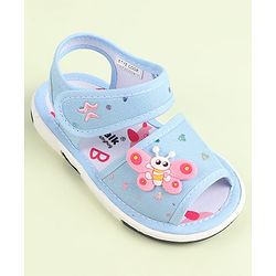 Cute Walk by Babyhug Velcro Closure Sandals with Butterfly Applique - Purple