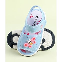 Cute Walk by Babyhug Velcro Closure Sandals with Butterfly Applique - Purple