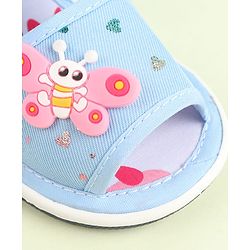 Cute Walk by Babyhug Velcro Closure Sandals with Butterfly Applique - Purple