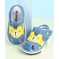 Cute Walk by Babyhug Velcro Closure Sandals With Teddy Bear Applique - Royal Blue