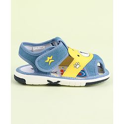 Cute Walk by Babyhug Velcro Closure Sandals With Teddy Bear Applique - Royal Blue