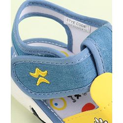 Cute Walk by Babyhug Velcro Closure Sandals With Teddy Bear Applique - Royal Blue