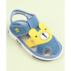 Cute Walk by Babyhug Velcro Closure Sandals With Teddy Bear Applique - Royal Blue