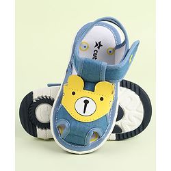 Cute Walk by Babyhug Velcro Closure Sandals With Teddy Bear Applique - Royal Blue